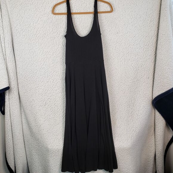 Reformation Jeans Maxi Dress Women's L Black Maxi Sleeveless Minimalist - Picture 2 of 8